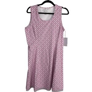 Stella Parker Sport Pink Geo Performance Tennis Dress Preppy Country Club Medium